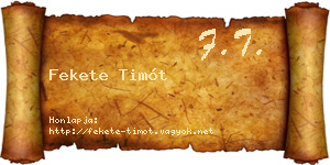 Fekete Timót névjegykártya