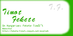 timot fekete business card